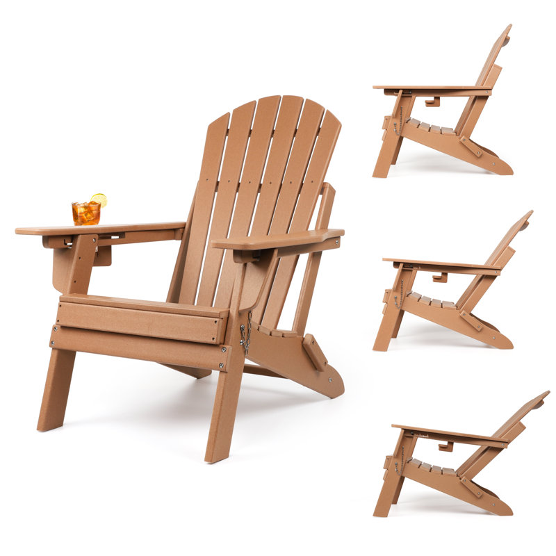 Highland Dunes Unicoi Plastic Folding Adirondack Chair & Reviews Wayfair